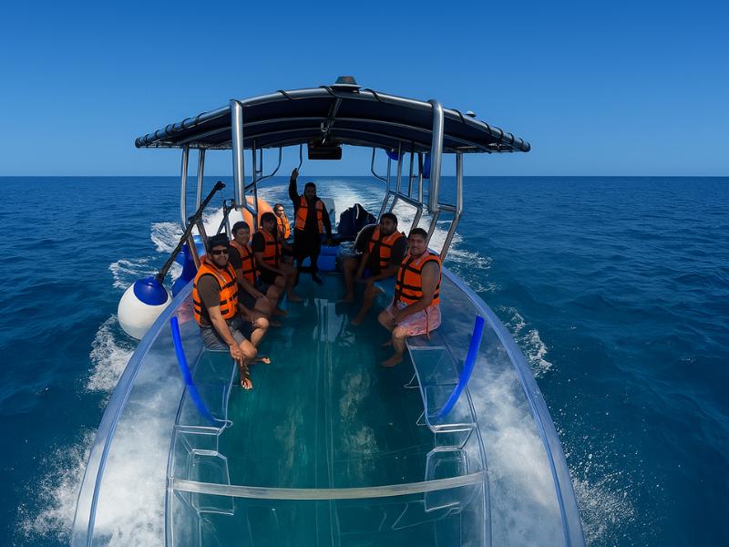 Cozumel: Transparent Boat Tour with Snorkeling and 2 Beers